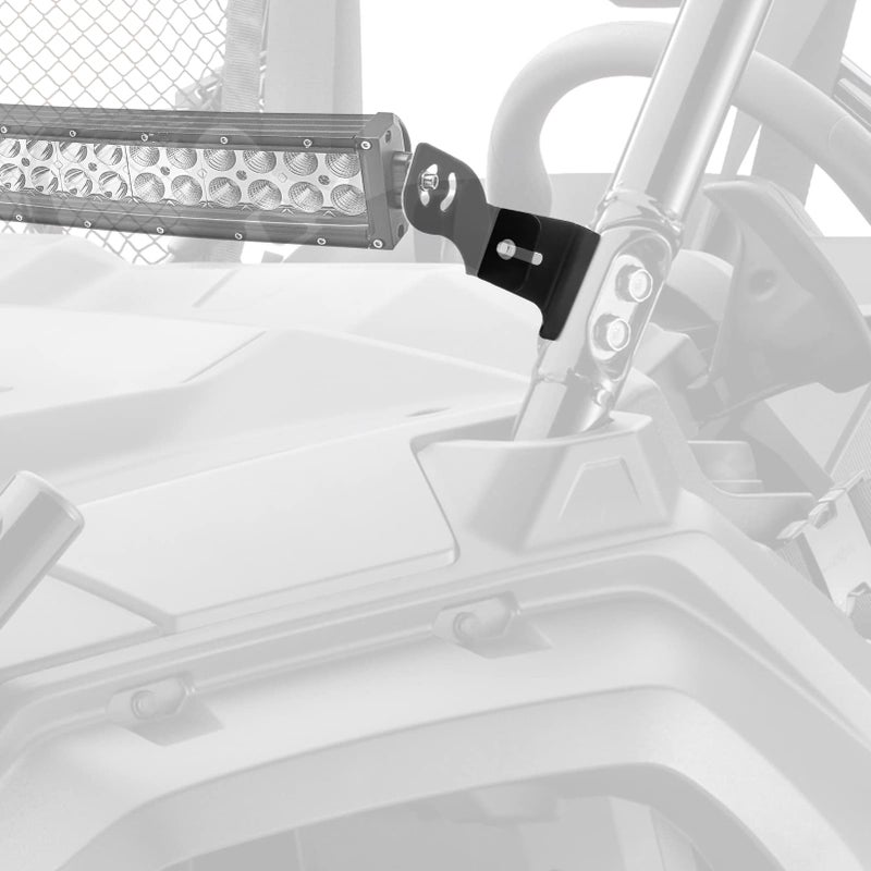 Wsays Front Side Pillar Upper Hood 50''-54'' LED Light Bar Mount Bracket Compatible with Honda Pioneer 700 1000 2014-2024 - Image 3